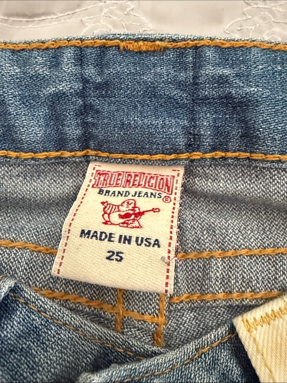 True Religion Blue Patchwork Flare Jeans - Picture 4 of 5